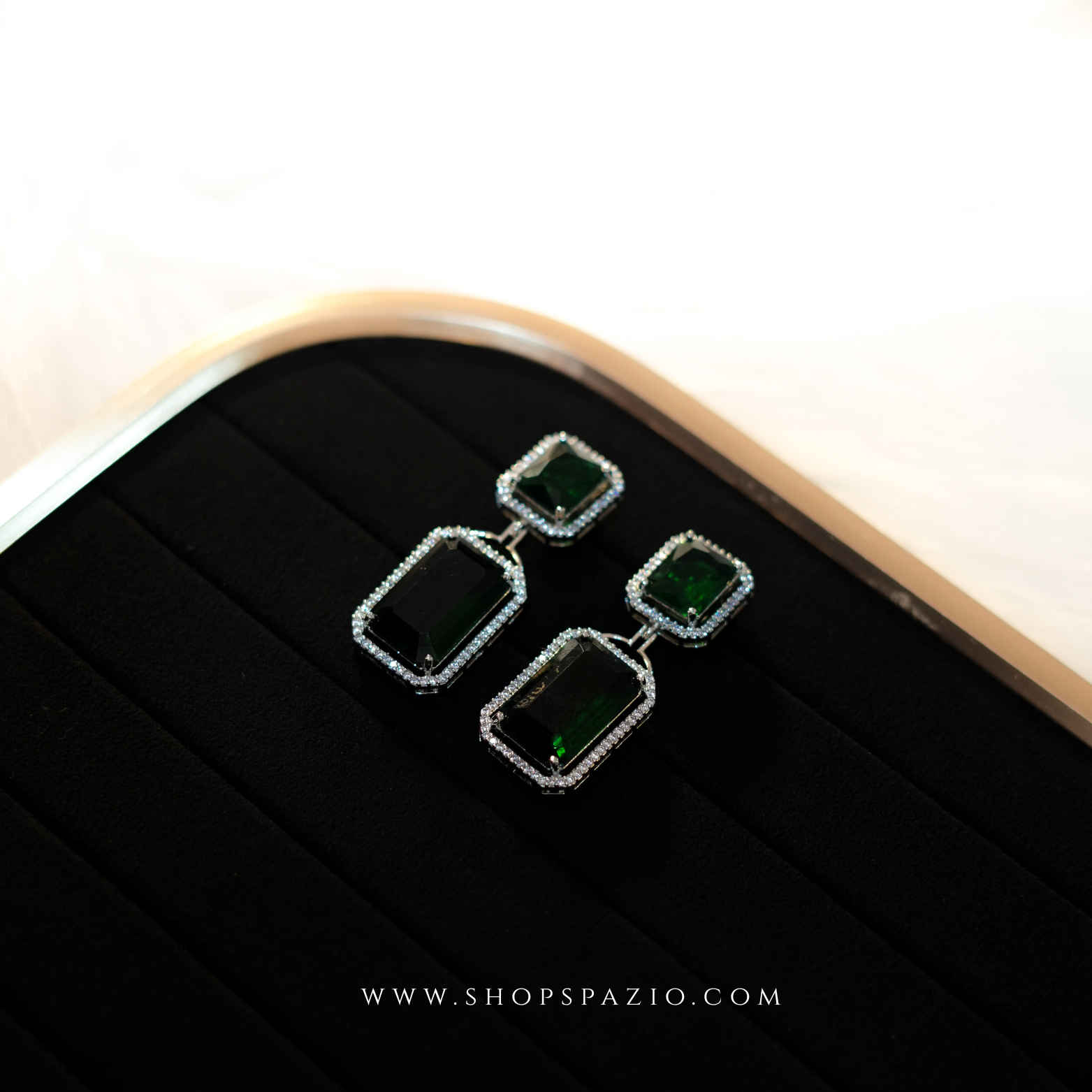 Prisma Duet Earrings - Emerald Green