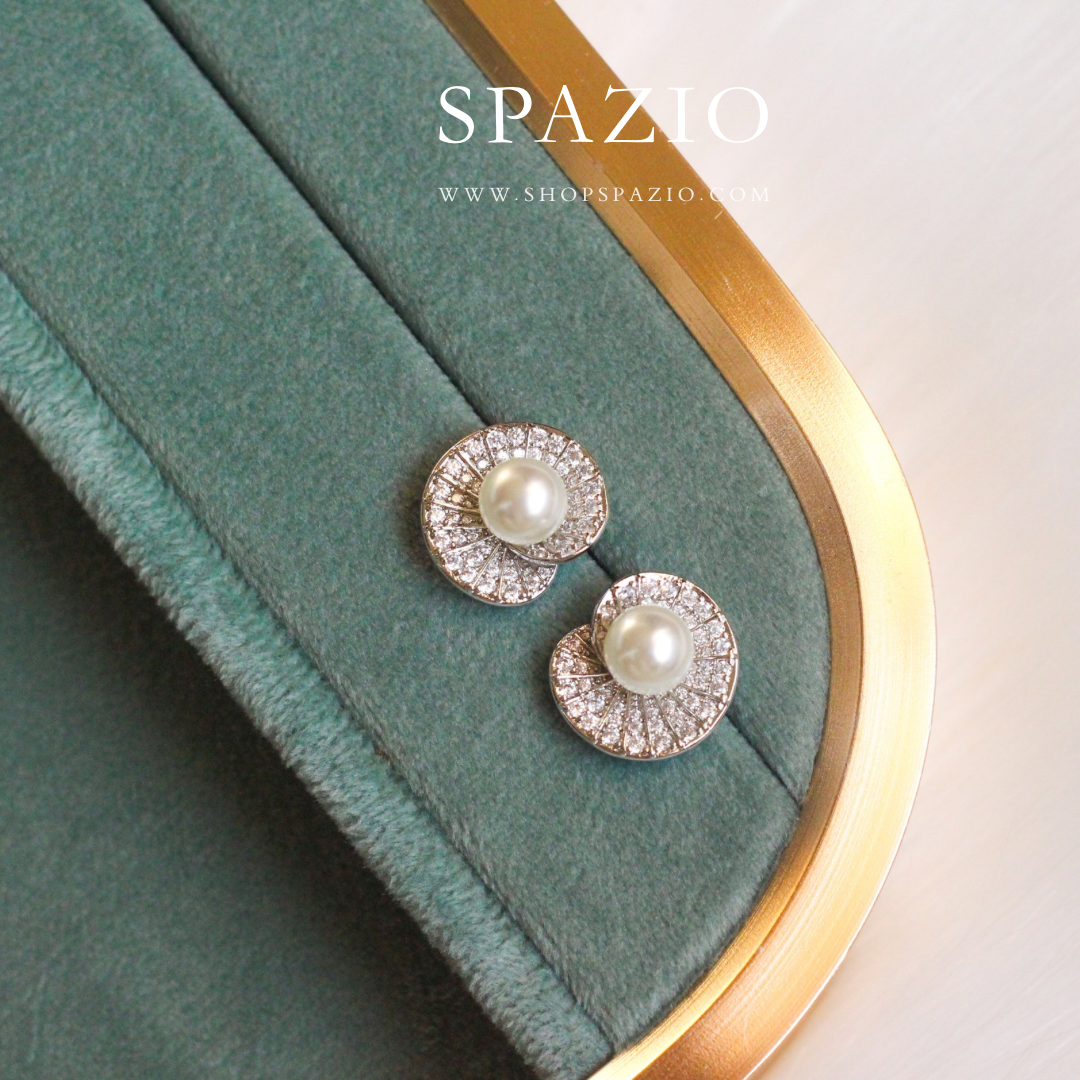 CZ Shell Pearl Studs