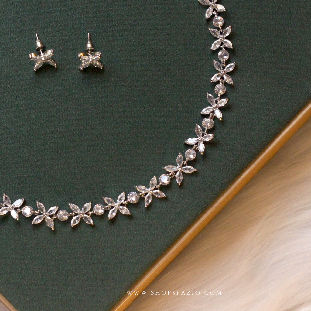 Petal Whisper CZ Necklace Set