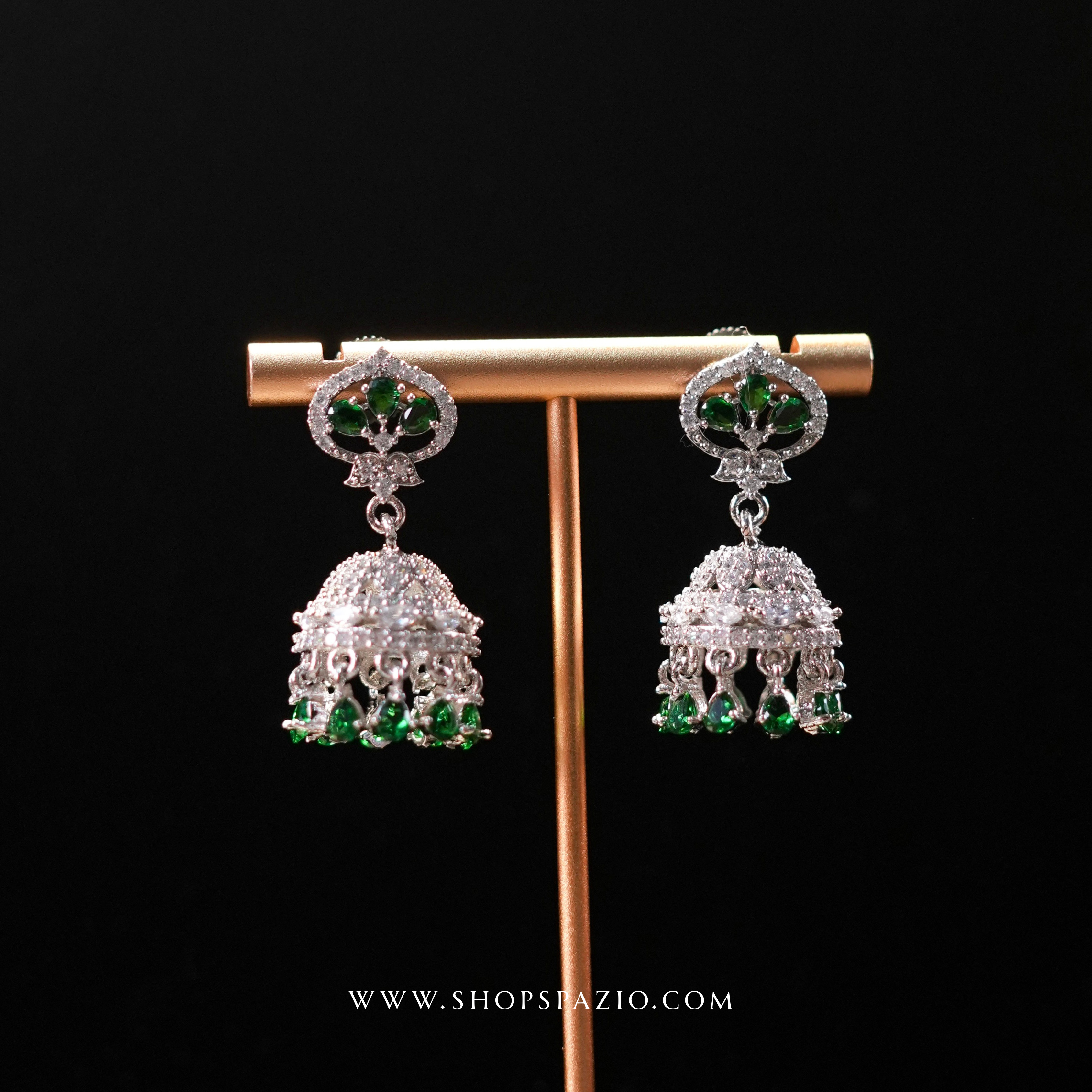 Emerald Mini Jhumki Earrings