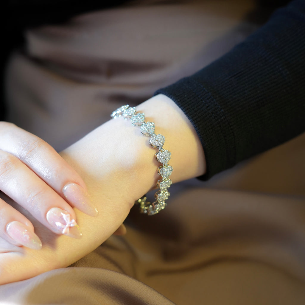 Aurora CZ Heart Bracelet