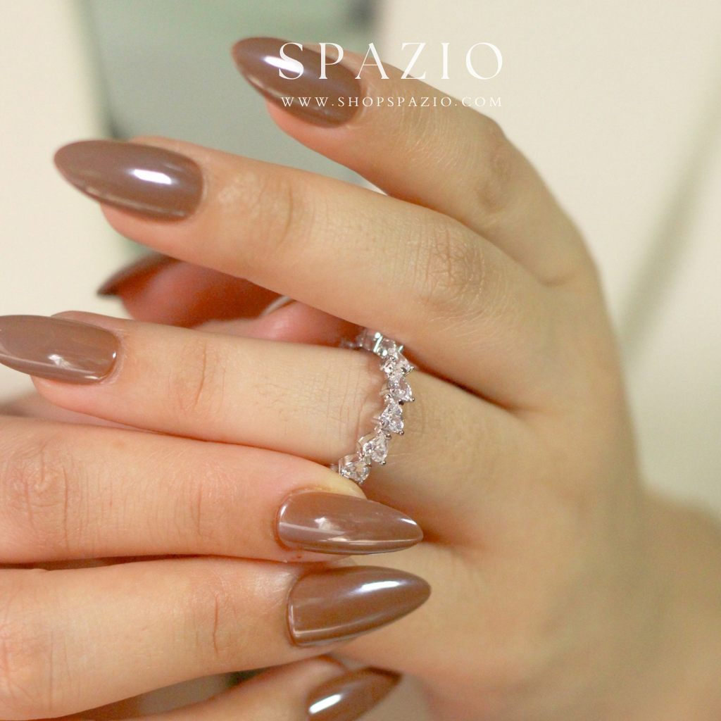 Lustrous CZ Hearts Band Ring