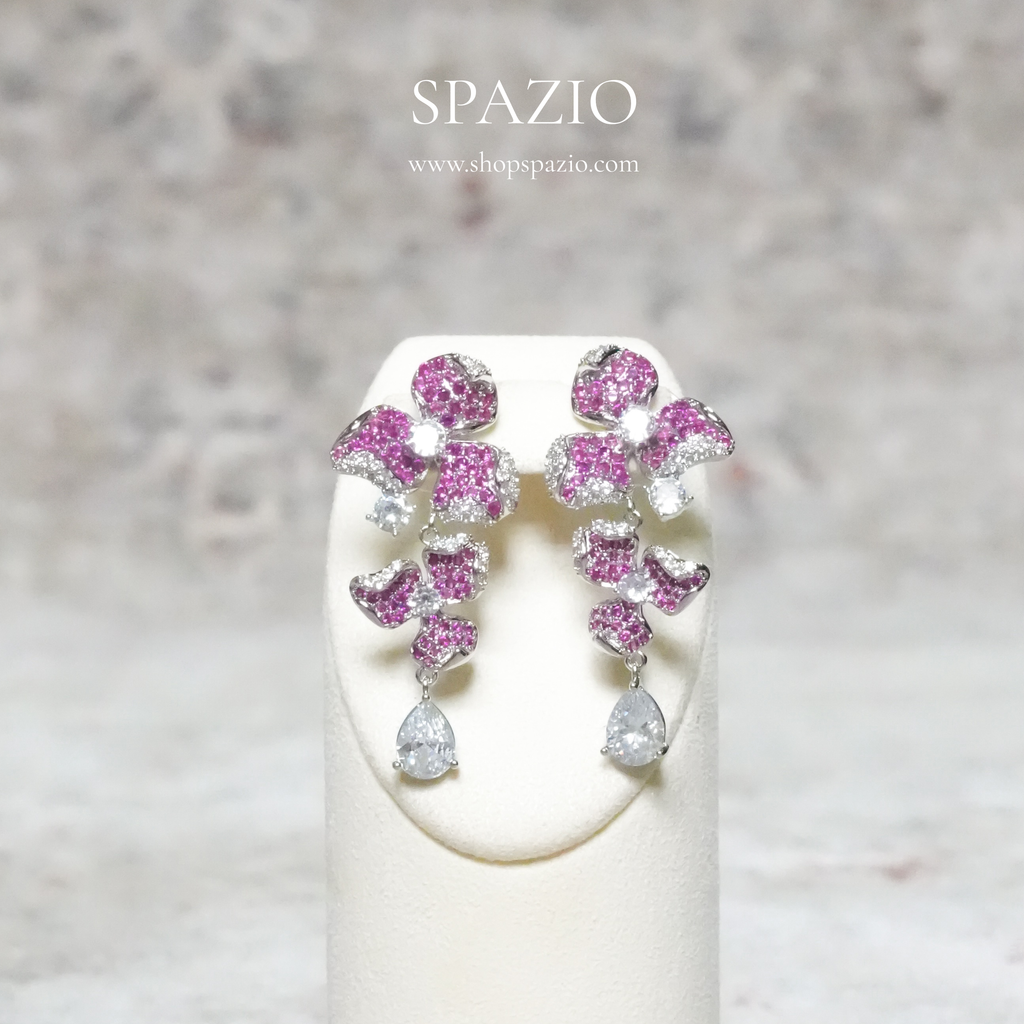 Pink Petal Spark Earrings