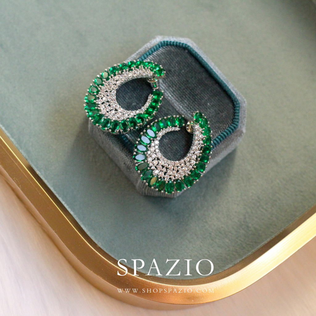 Emerald Twist CZ Studs