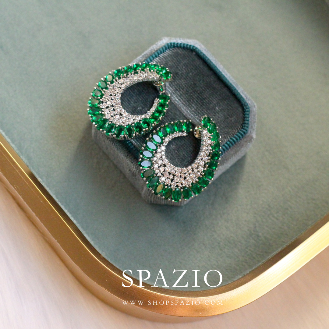 Emerald Twist CZ Studs
