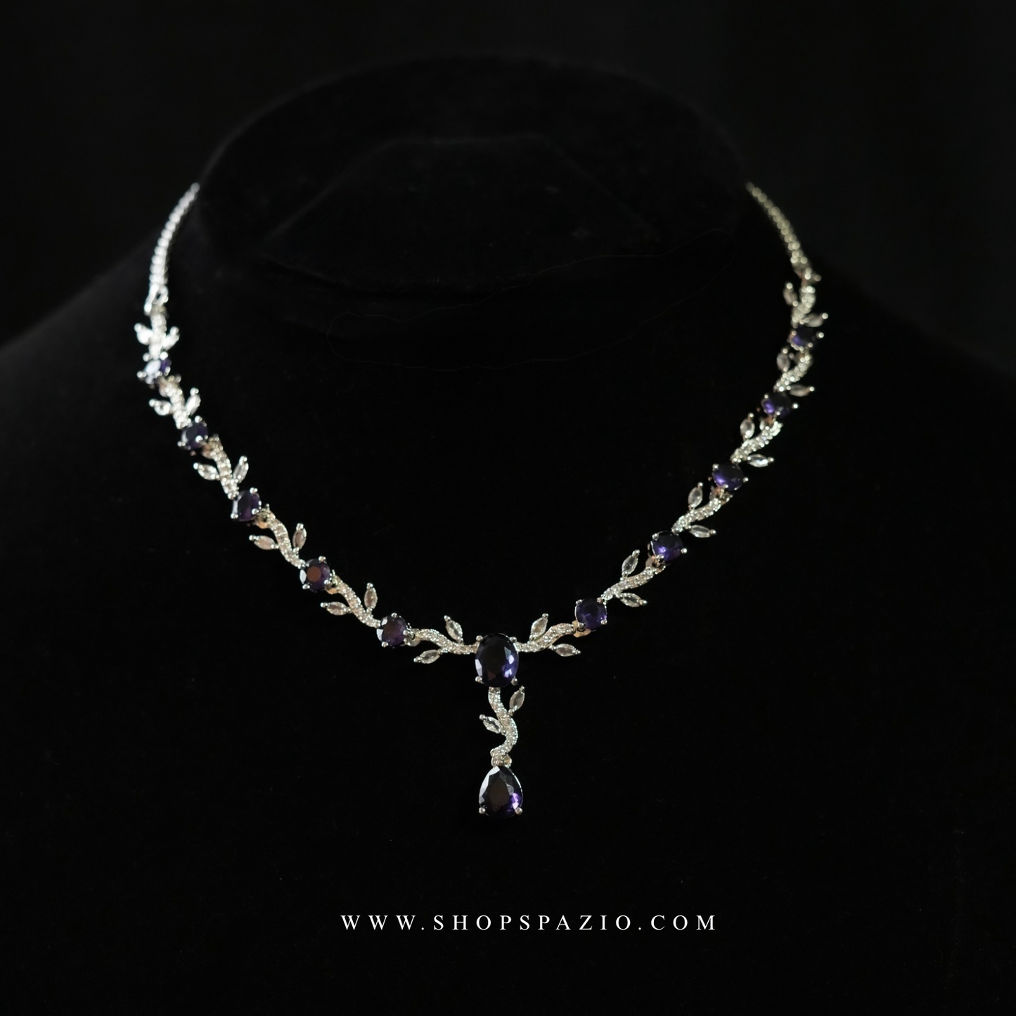 Liora Petals Necklace Set - Purple
