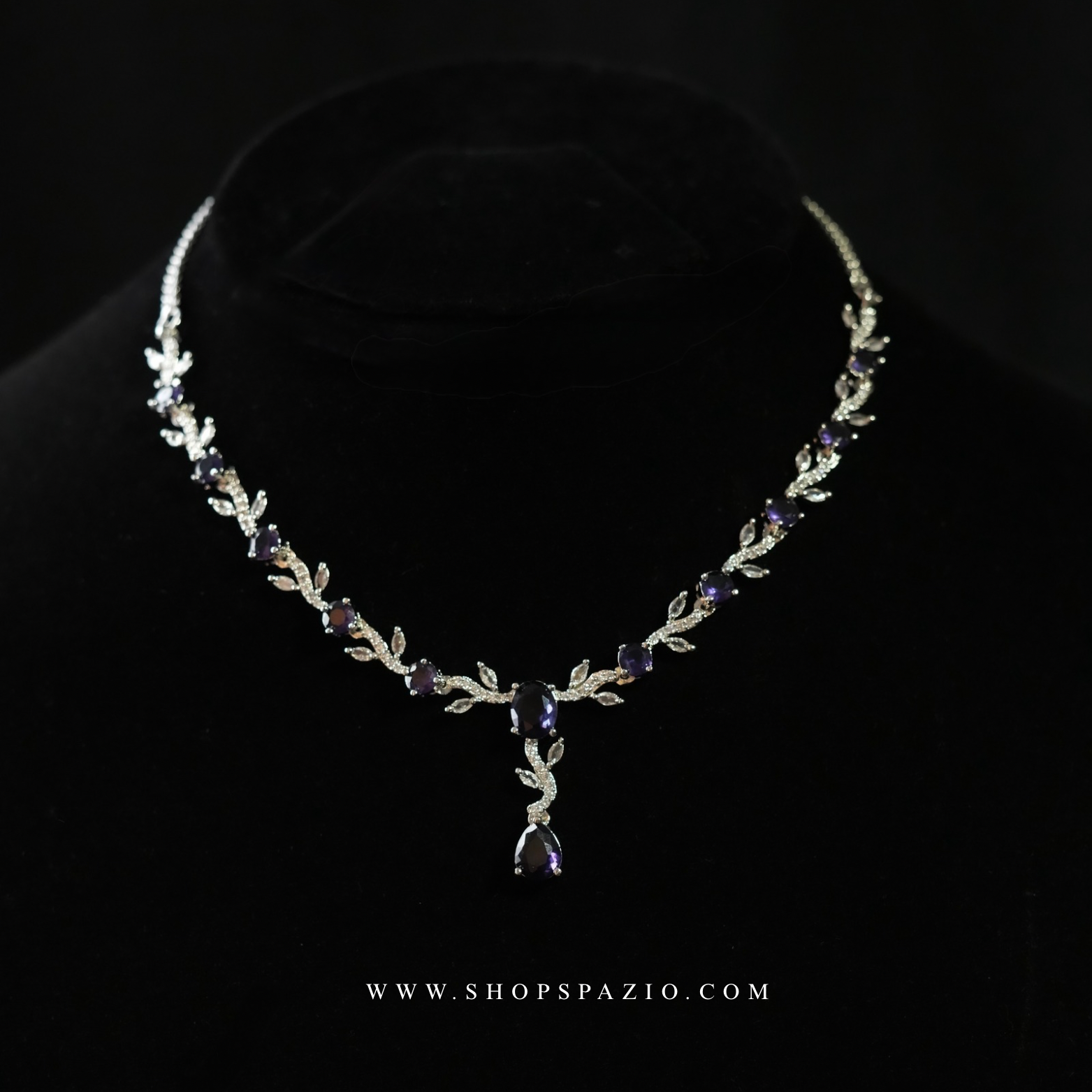 Liora Petals Necklace Set - Purple
