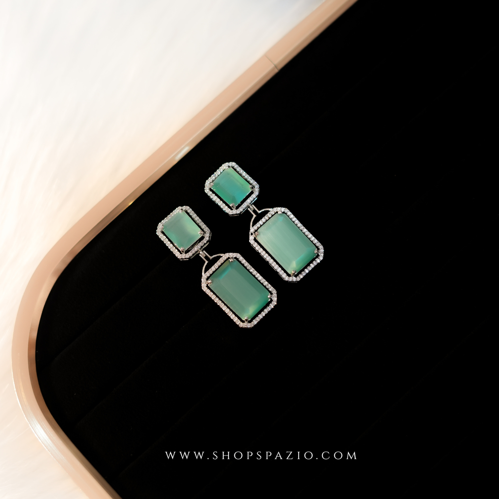 Prisma Duet Earrings - Mint Blue