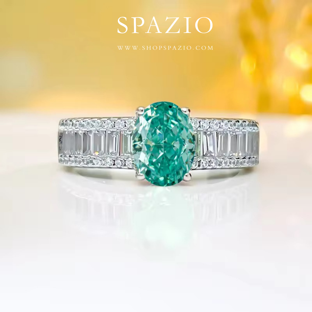 Teal Whisper Band Ring - Adjustable