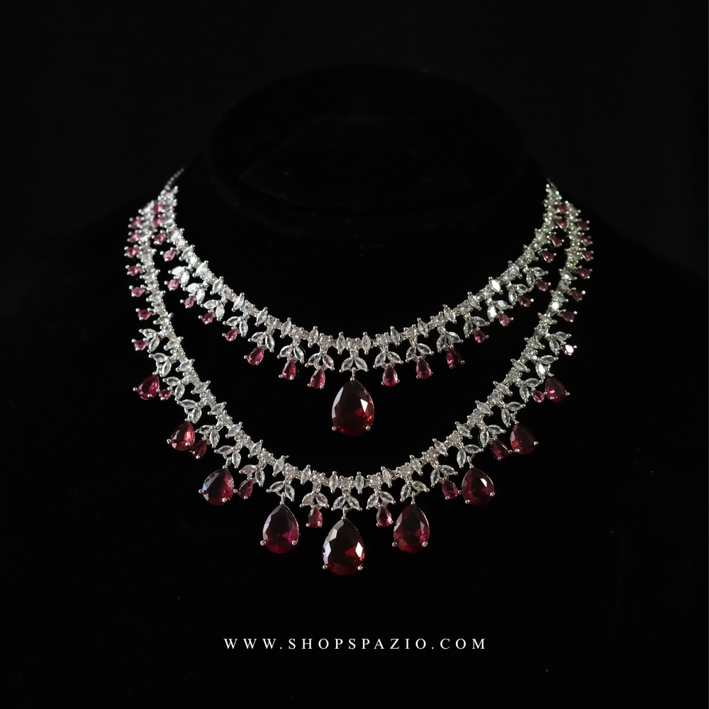 Empress Necklace Set - Red