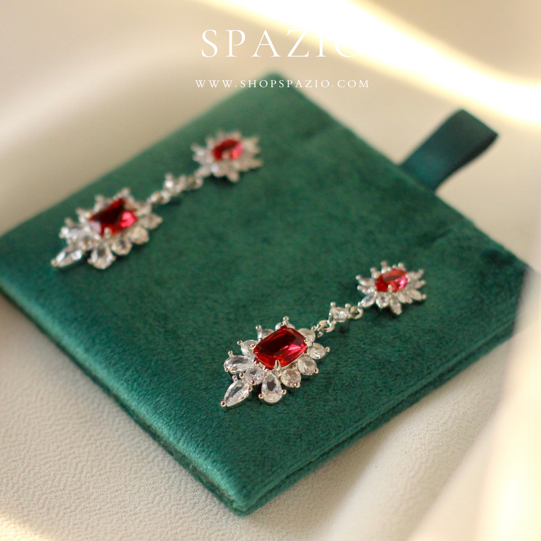 Scarlet Dusk Drop Earrings