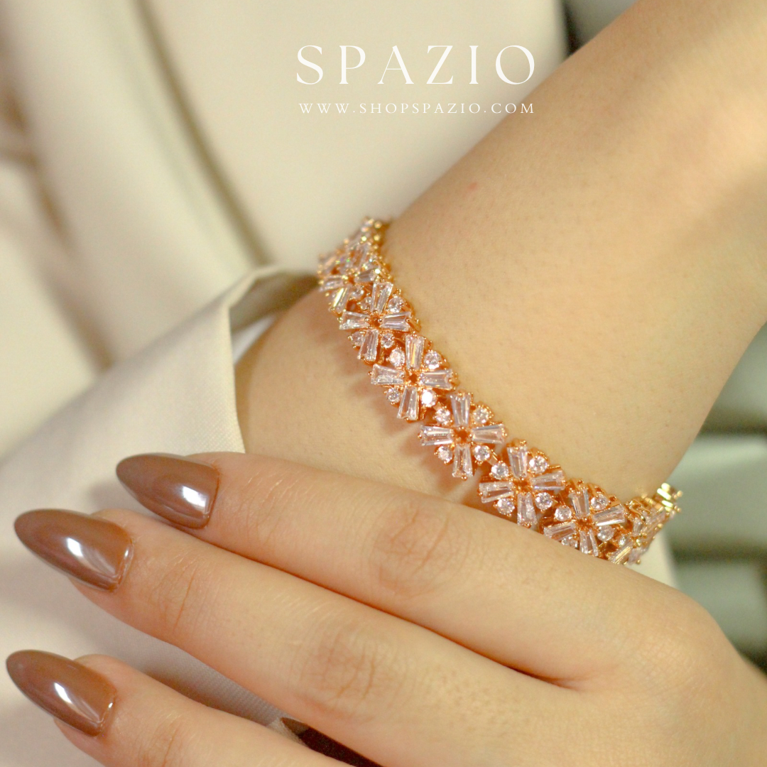 CZ Bloom Bracelet-Rose Gold