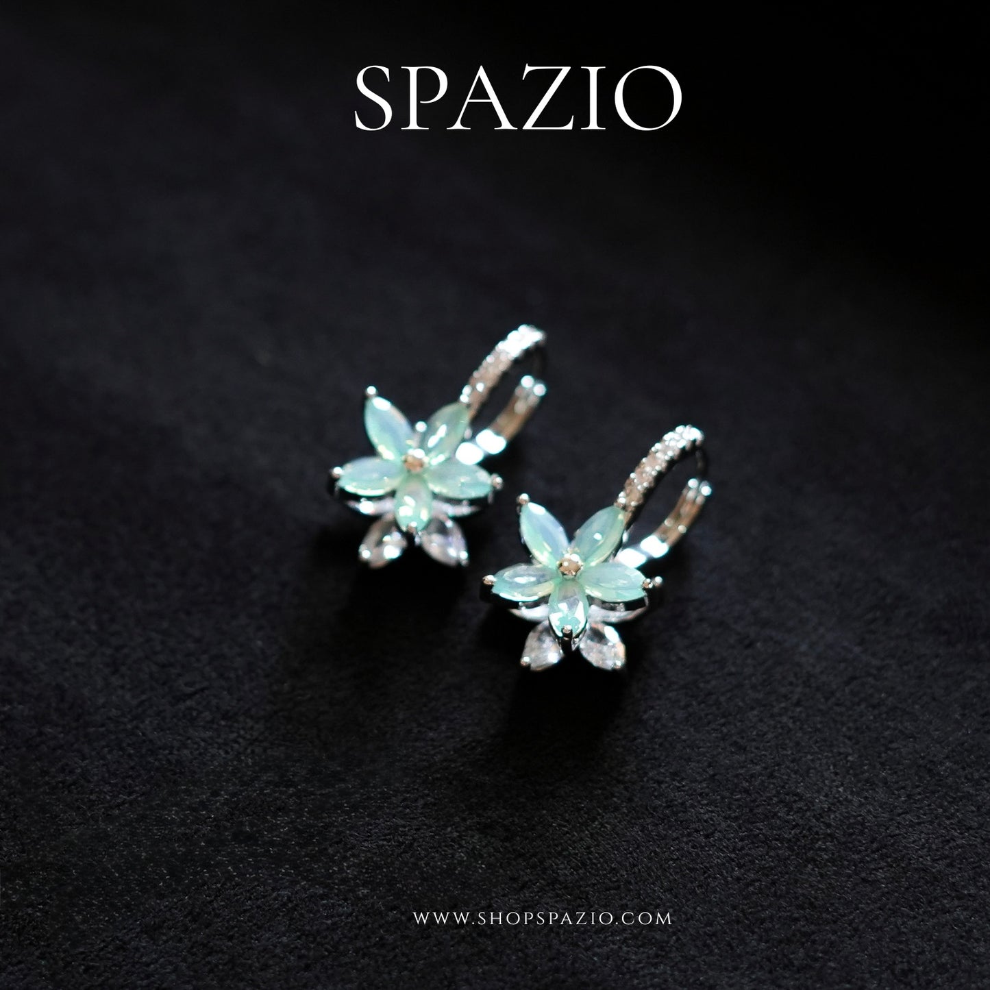 Sunlit Spark Hoops - Sea Green