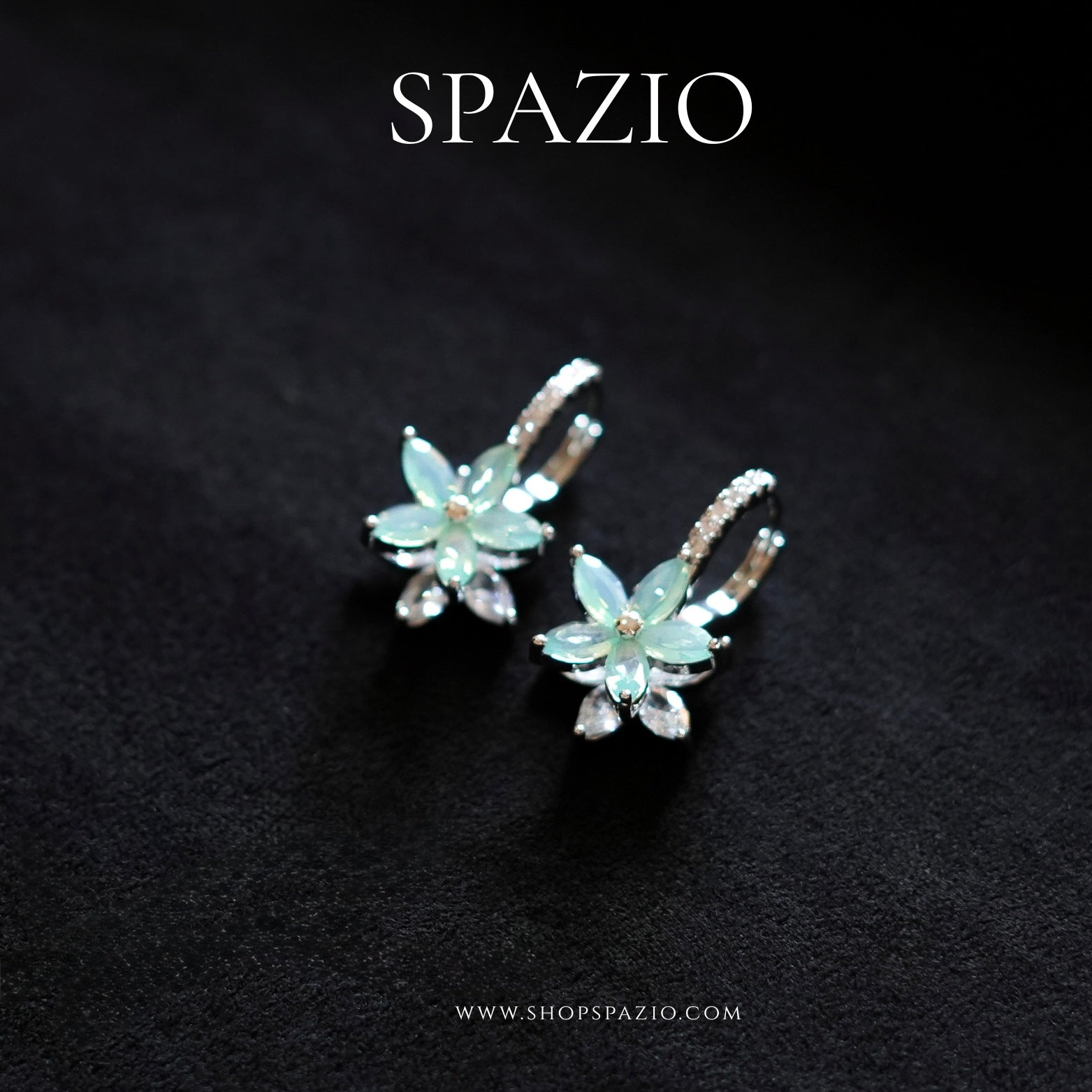 Sunlit Spark Hoops - Sea Green