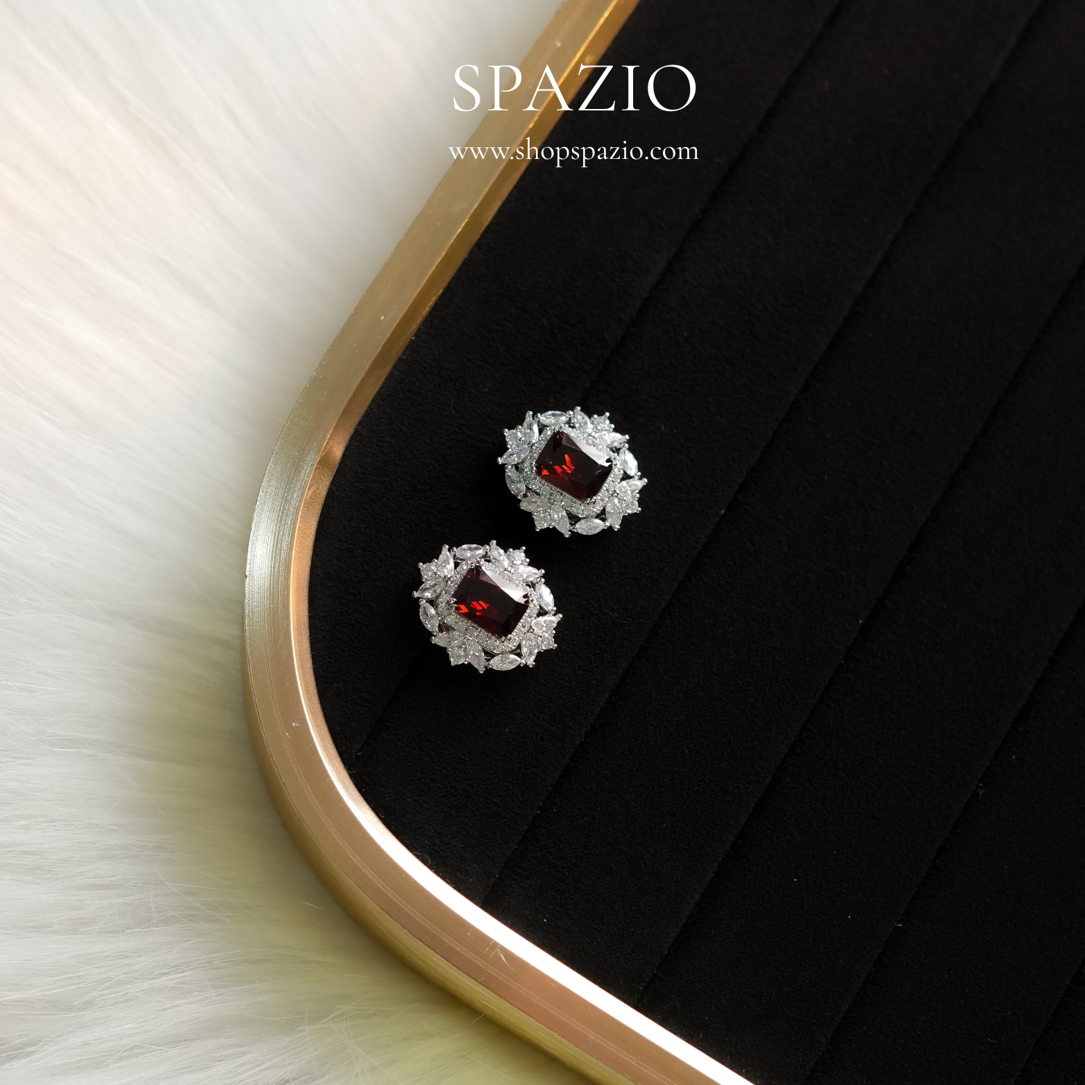 Heritage Ear Studs - Maroon