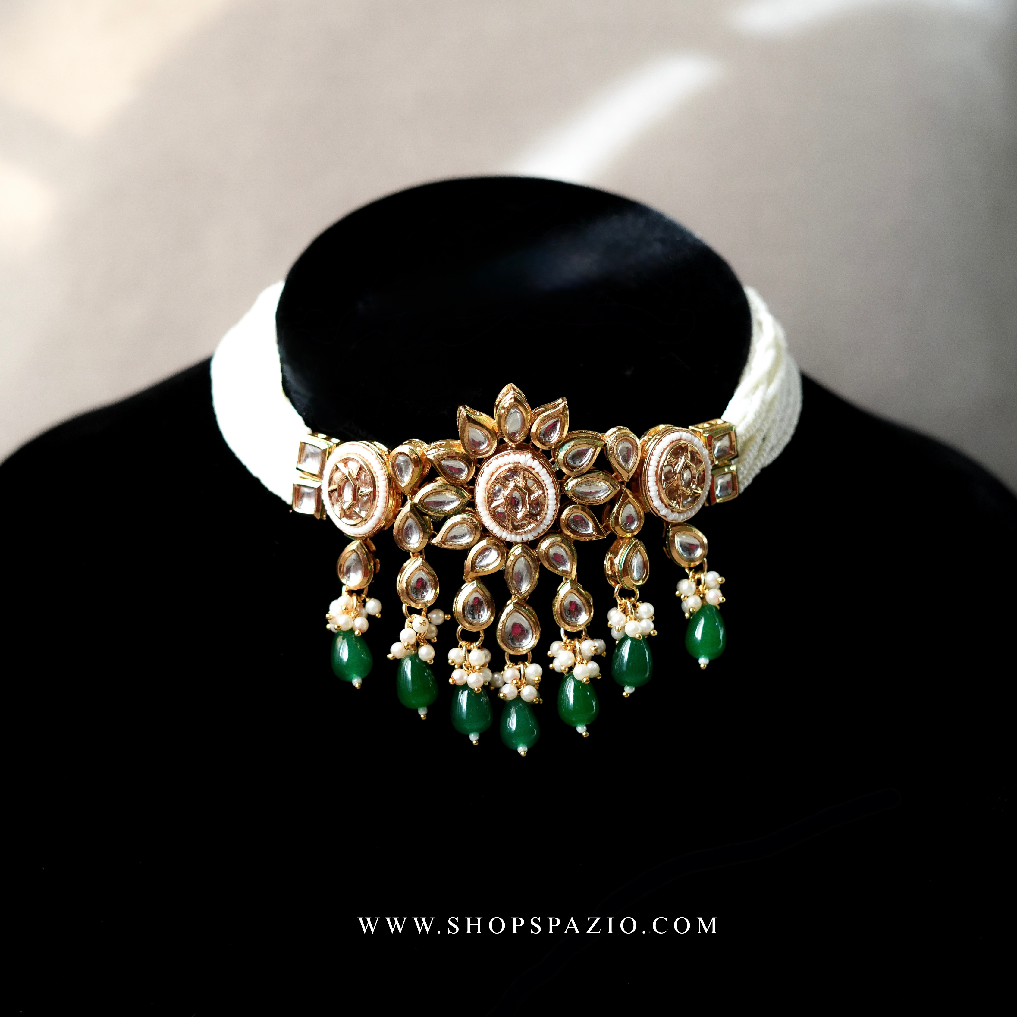 Green Kundan Choker Set