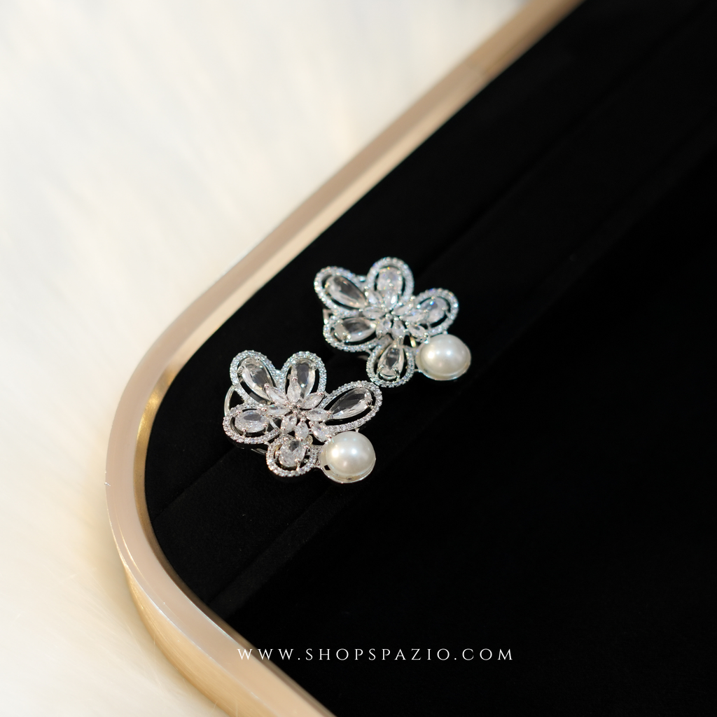 Petal Glow Earrings - Silver