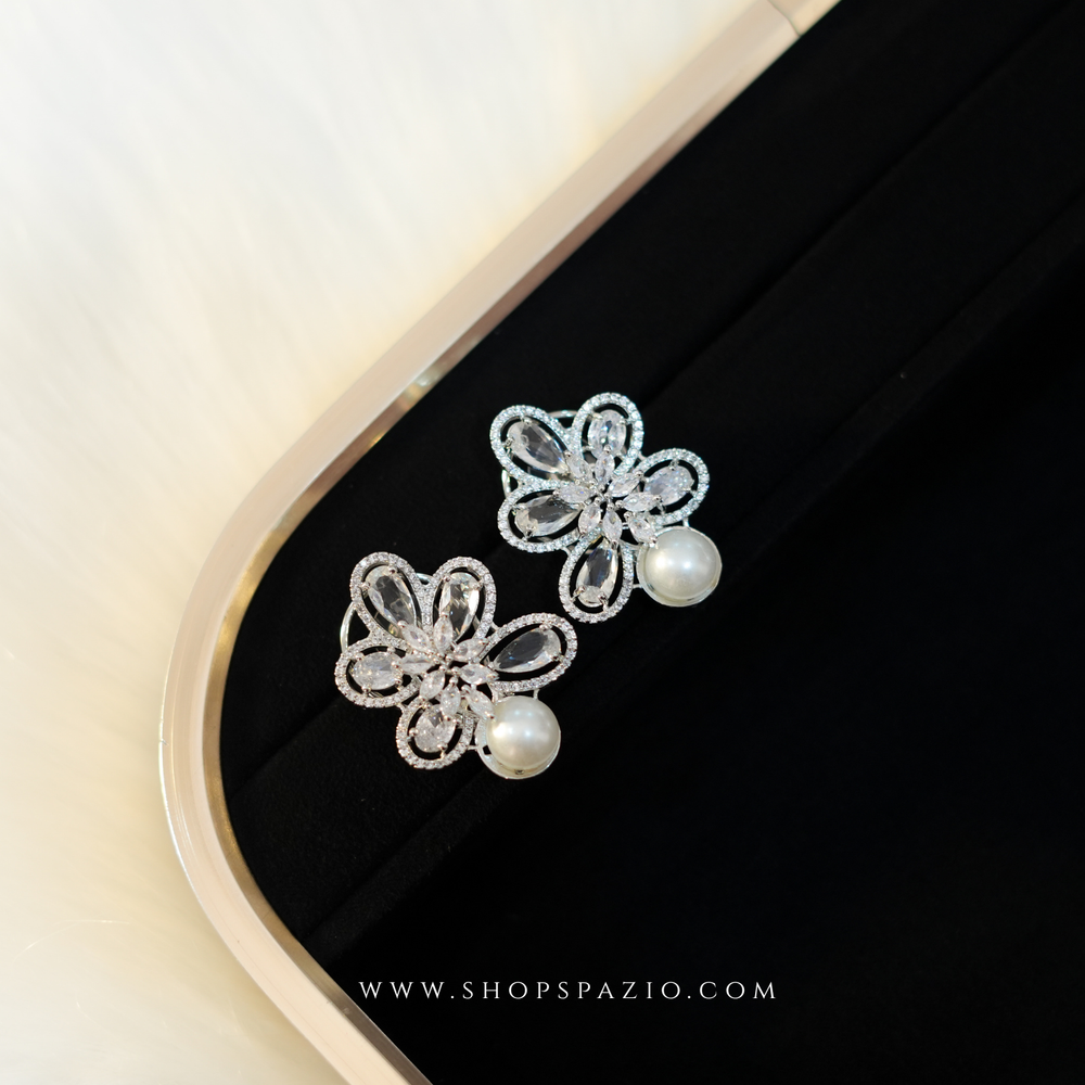Petal Glow Earrings - Silver