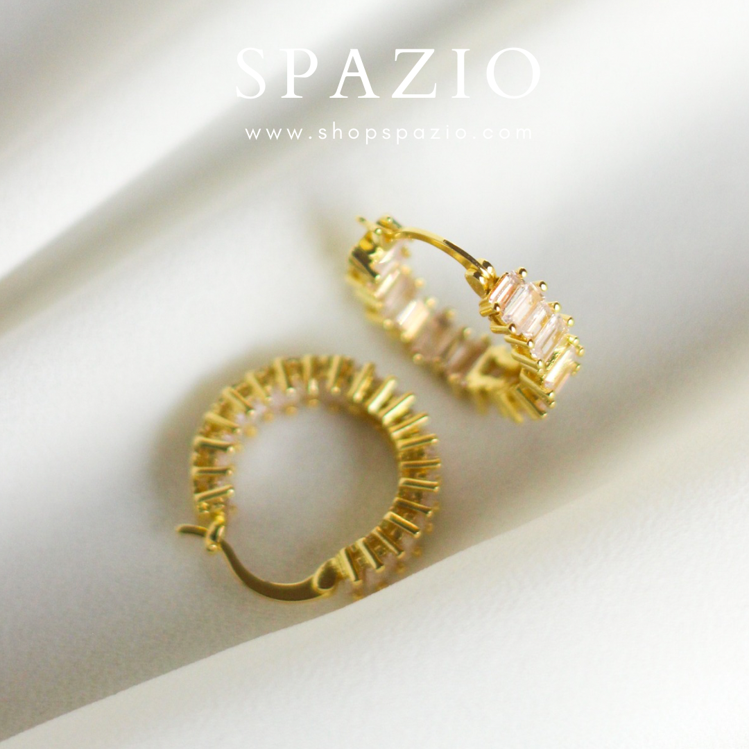 Radiant Elegance Zircon Hoops