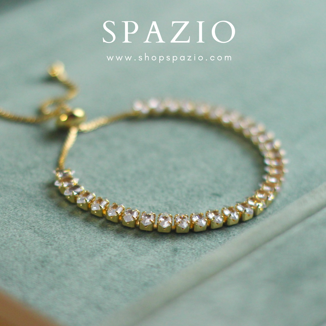 Diamond Cut Adjustable Bracelet-Golden