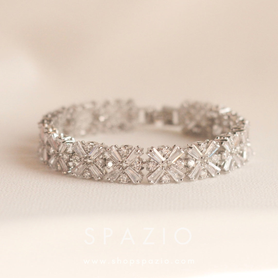 CZ Bloom Bracelet-Silver