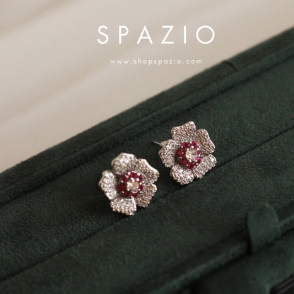 Ruby Blossom Earstuds