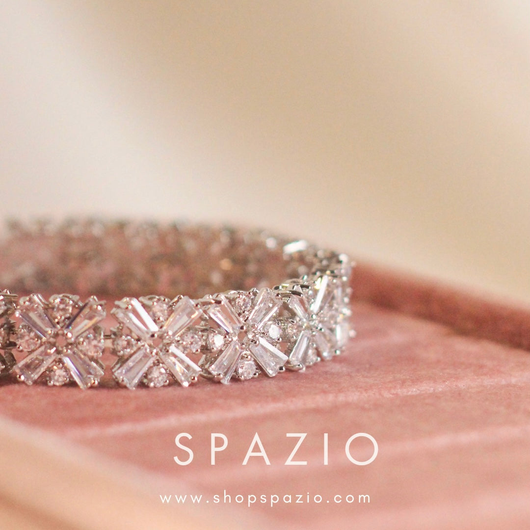 CZ Bloom Bracelet-Silver