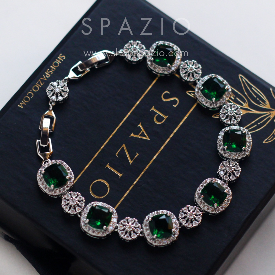 Emerald Enchantment Square Bracelet