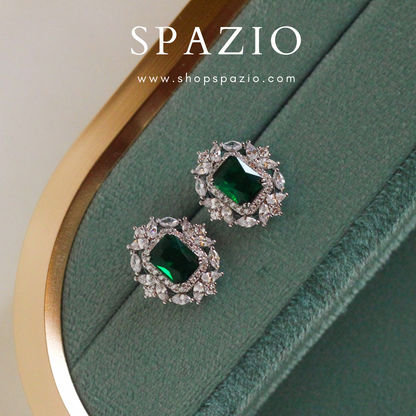 Heritage Ear Studs - Emerald Green
