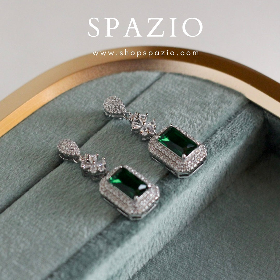Verdant Drop Emerald Earrings