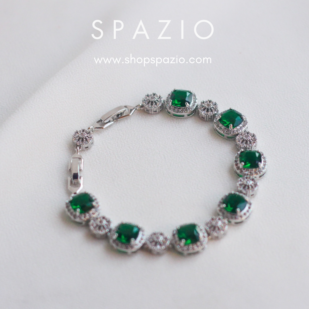 Emerald Enchantment Square Bracelet