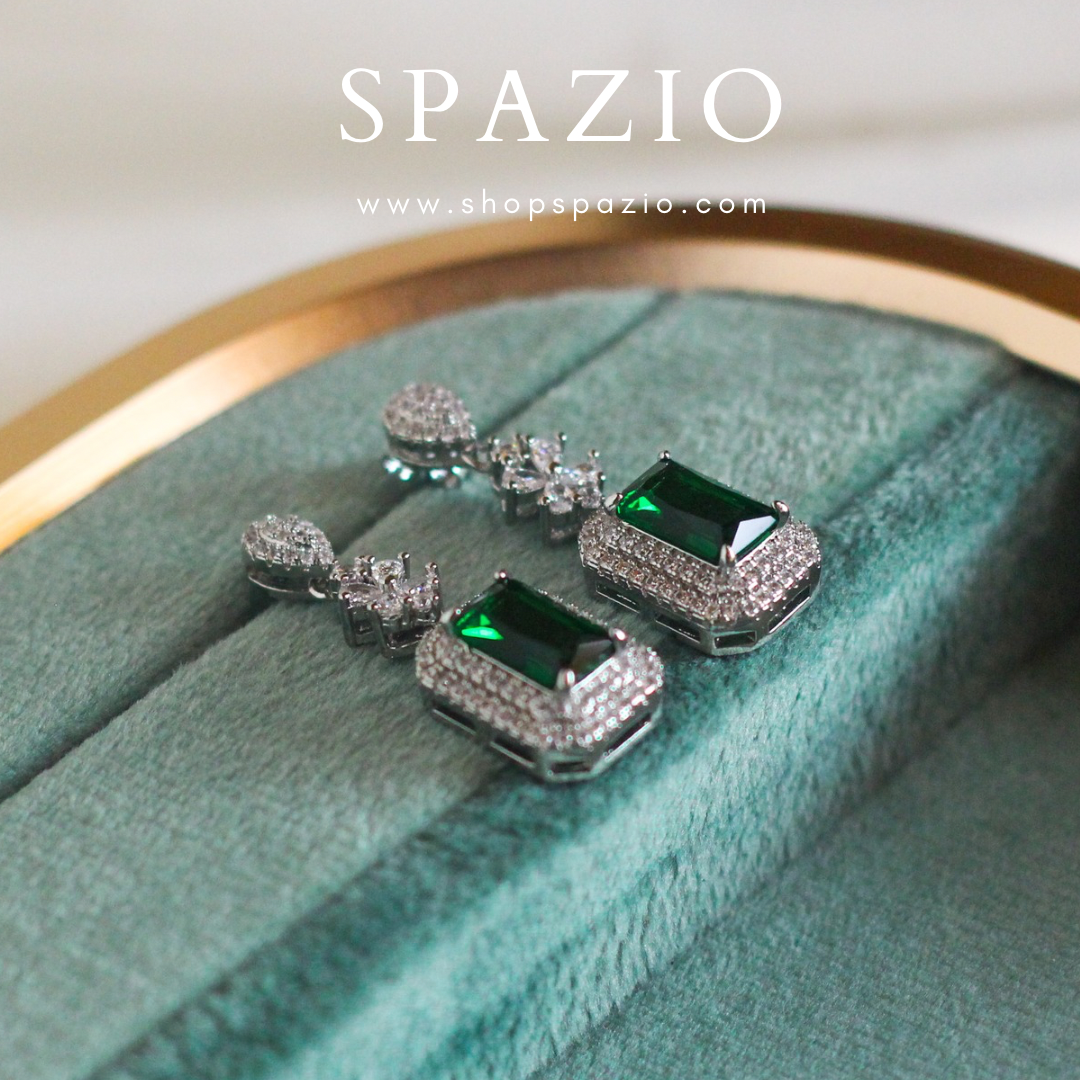 Verdant Drop Emerald Earrings