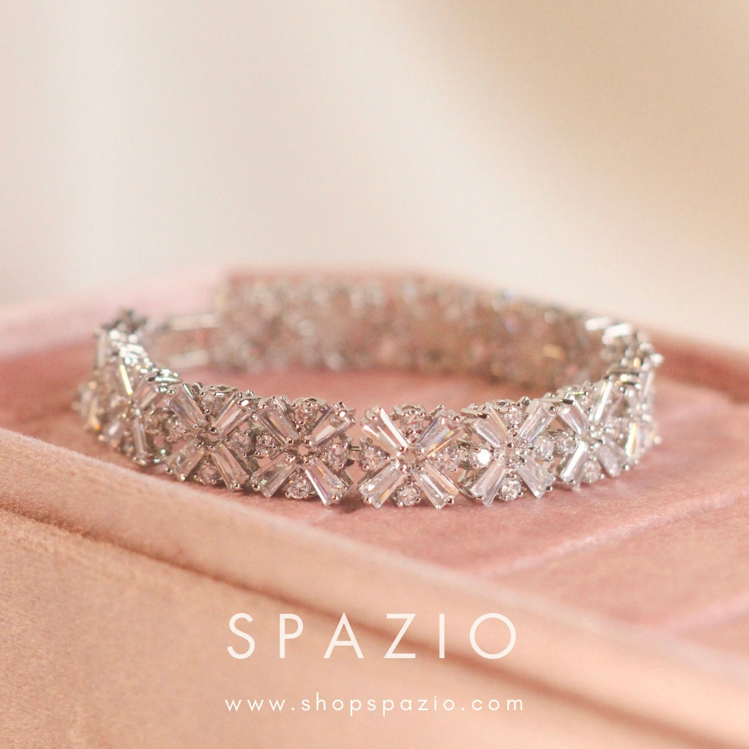 CZ Bloom Bracelet-Silver