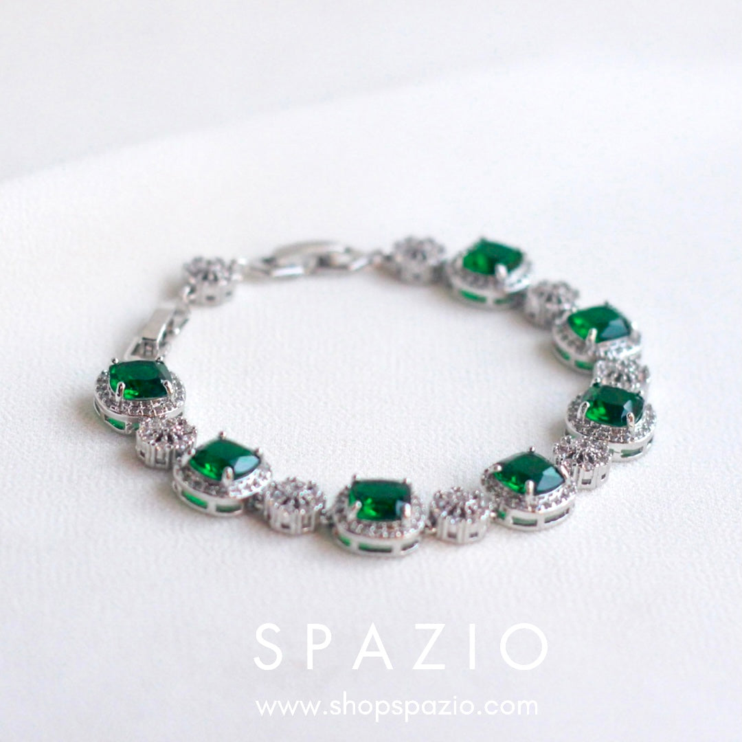 Emerald Enchantment Square Bracelet