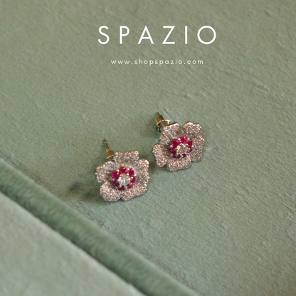 Ruby Blossom Earstuds