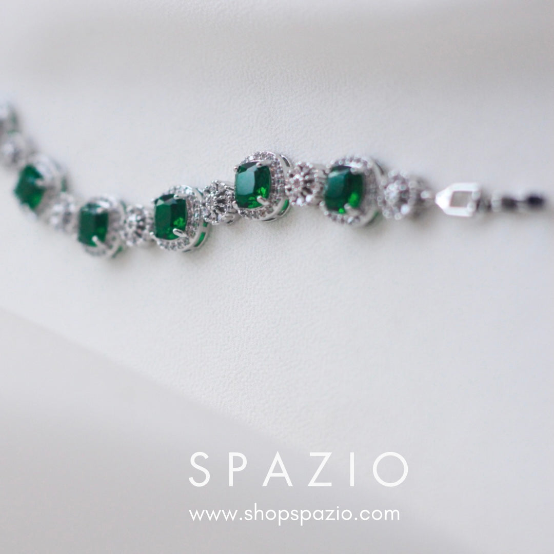 Emerald Enchantment Square Bracelet