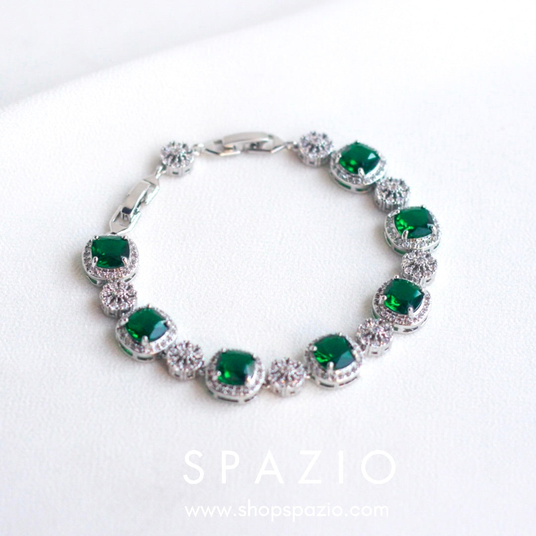 Emerald Enchantment Square Bracelet