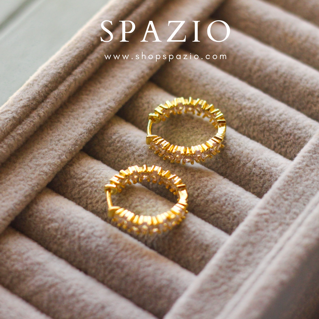 Golden Zircon Hoops