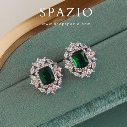 Heritage Ear Studs - Emerald Green