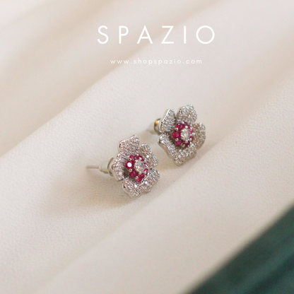 Ruby Blossom Earstuds