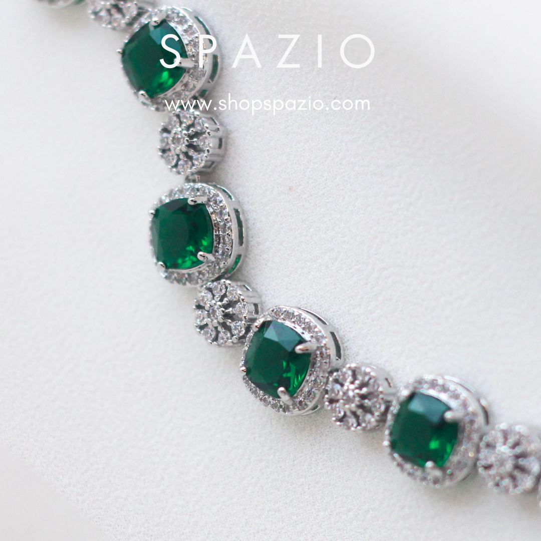 Emerald Enchantment Square Bracelet