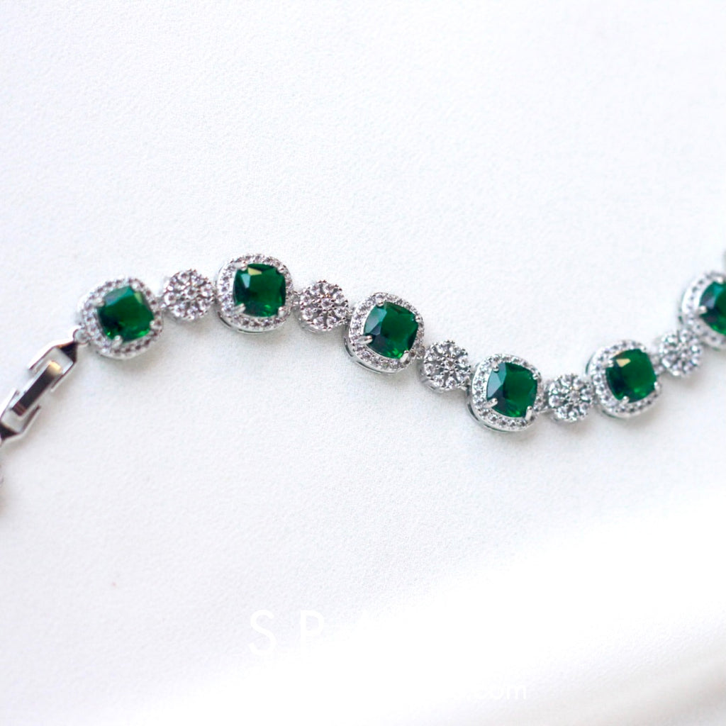 Emerald Enchantment Square Bracelet