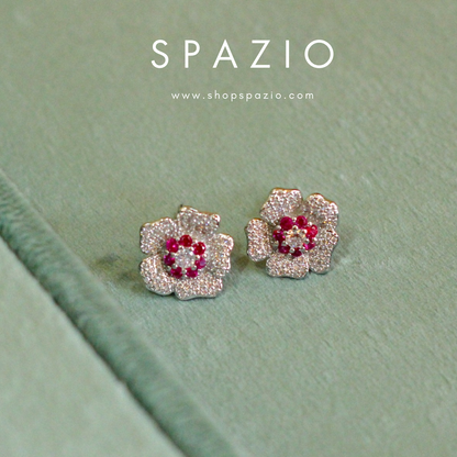 Ruby Blossom Earstuds