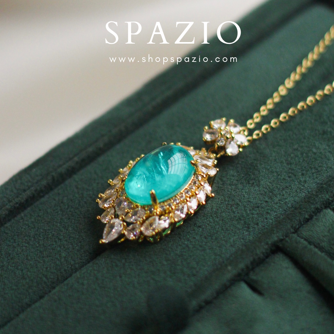 18 K Gold Plated Aqua Pendant