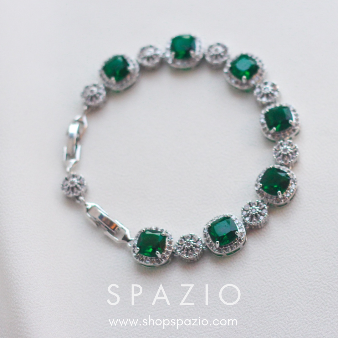 Emerald Enchantment Square Bracelet