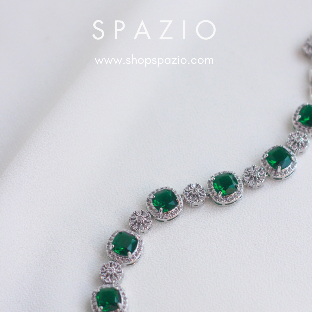 Emerald Enchantment Square Bracelet
