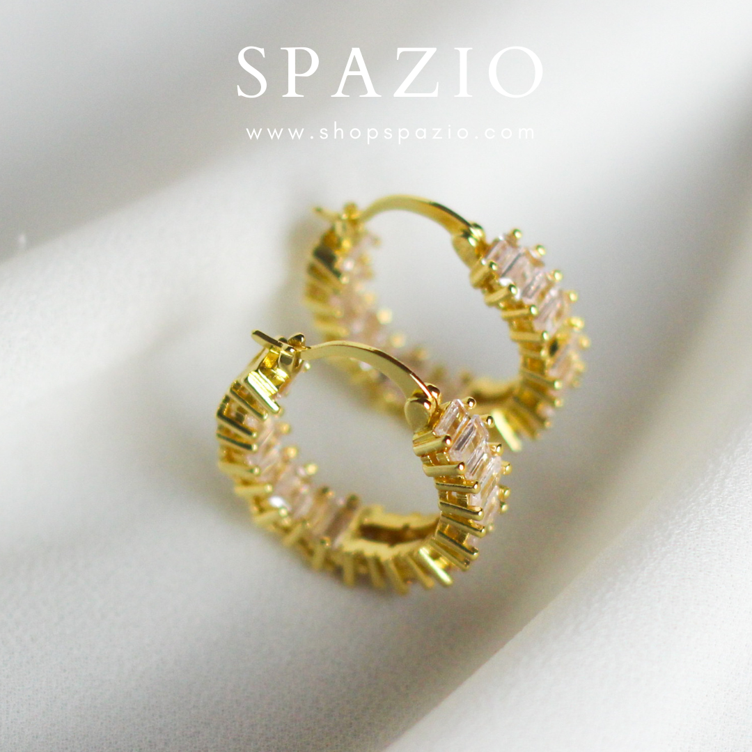 Radiant Elegance Zircon Hoops