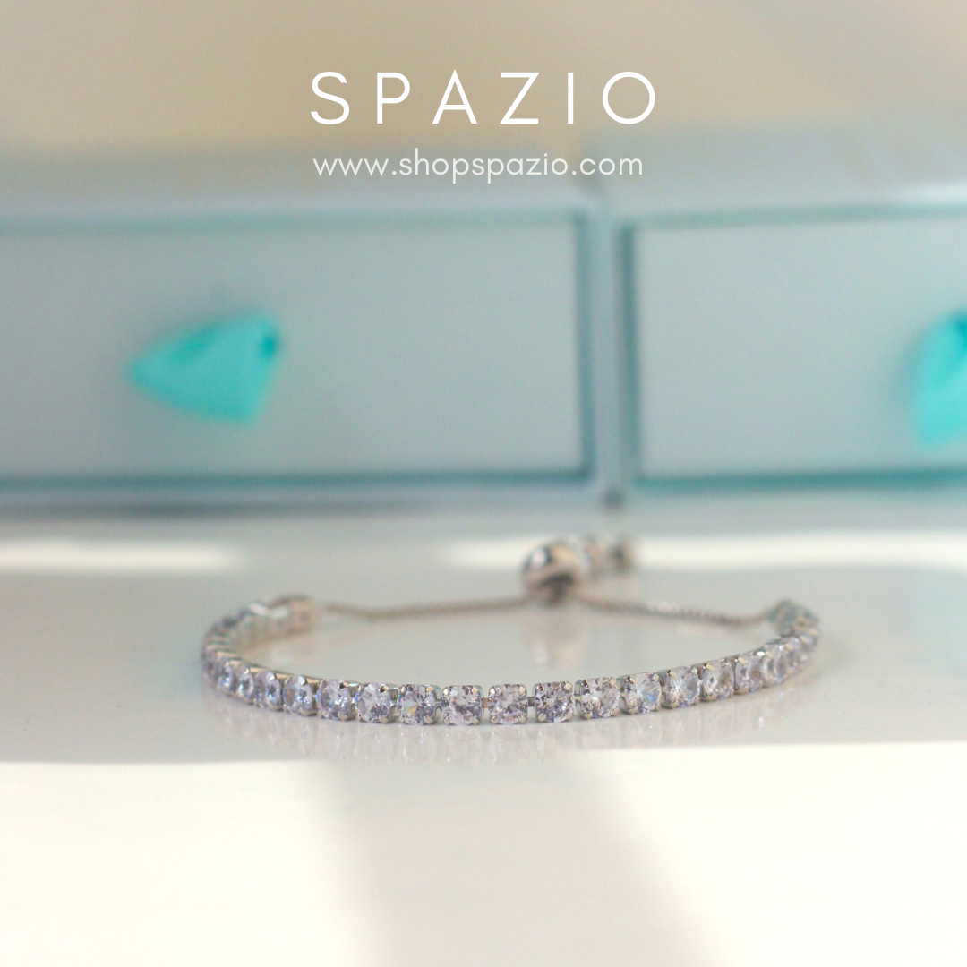 Adjustable Tennis Bracelet-Silver