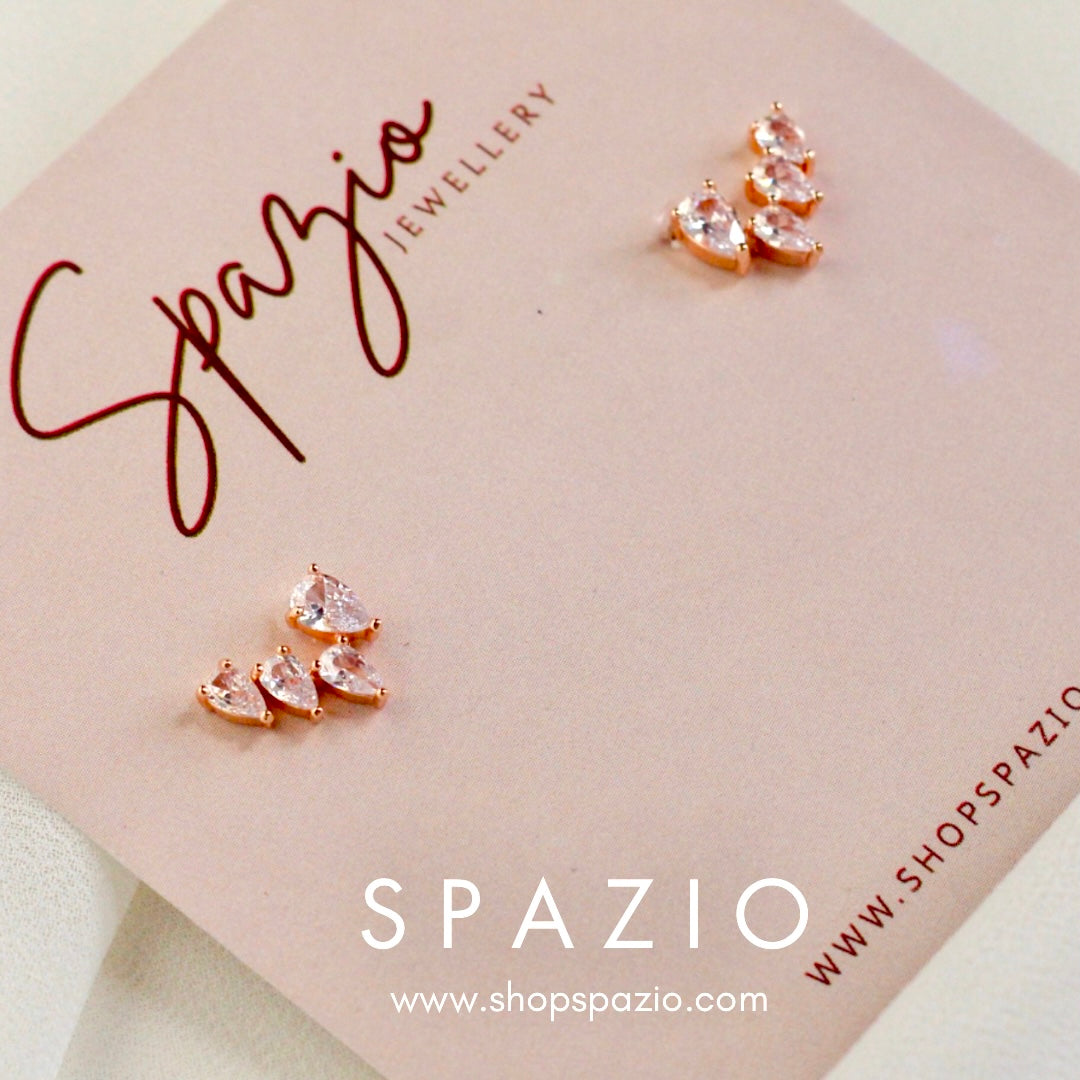 Whisper Zircon Earstuds-Rose Gold