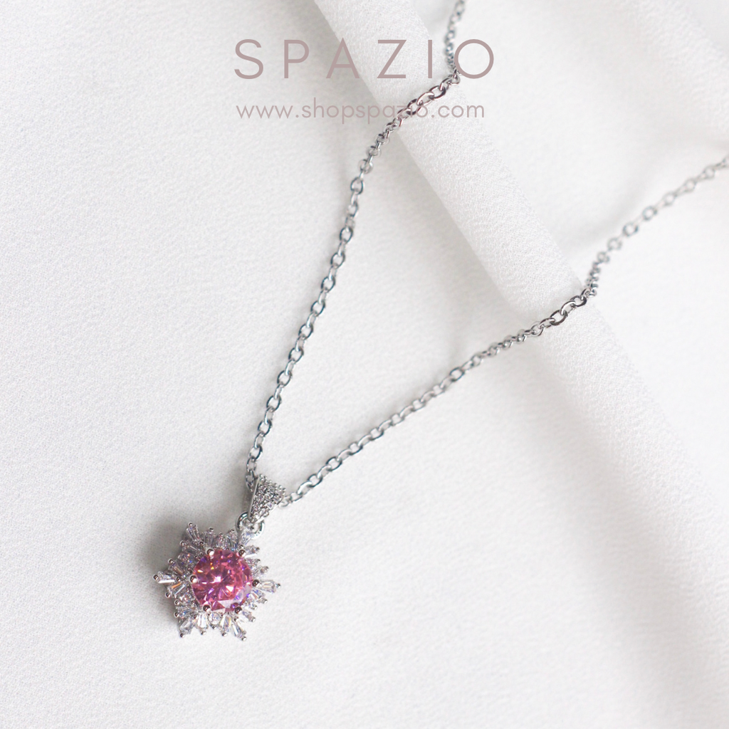 Pink Frost Pendant Necklace